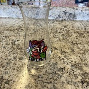 VINTAGE Red Lobster Restaurant 7" HURRICANE GLASS TAIL BACK Tumbler Glass Cup